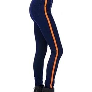 The Limited Curvy Low-Rise Jeans Blue Orange Stripe 6